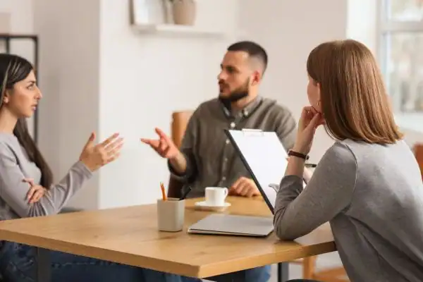 Image of couple access free mediation using family mediation voucher scheme Boston